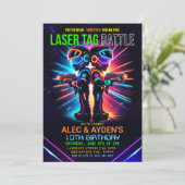 Invitation Anniversaire garçon laser tag (Debout devant)