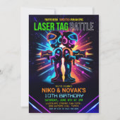 Invitation Anniversaire garçon laser tag (Devant)