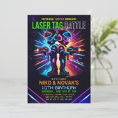 Invitation Anniversaire garçon laser tag (Debout devant)