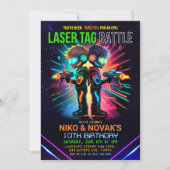Invitation Anniversaire garçon laser tag (Devant)