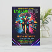 Invitation Anniversaire garçon laser tag (Debout devant)