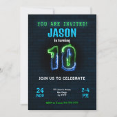 Invitation anniversaire garçon modifiable (Devant)