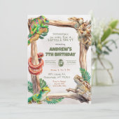 Invitation Anniversaire garçon reptiles (Debout devant)