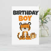 Invitation Anniversaire Garçon Tigre Modifiable (Debout devant)
