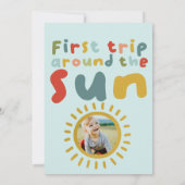 Invitation Anniversaire Garçons Mignon Photo Premier Tour Aut (Dos)