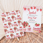 Invitation Anniversaire Gâteau aux Fraises
