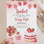 Invitation Anniversaire Gâteau aux Fraises
