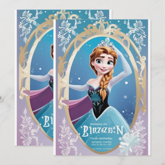 Invitation anniversaire gelé  (Devant / Derrière)