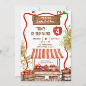 Invitation Anniversaire Genre Neutre Patch de Verger Ondulé e (Devant)