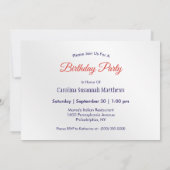Invitation Anniversaire Geode Bleu Doré (Dos)