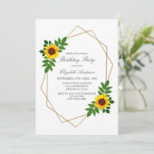 Invitation Anniversaire géométrique des tournesols (Debout devant)