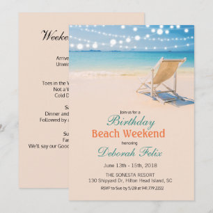 Invitation Anniversaire Getaway String Lights Beach Invitatio