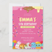 Invitation anniversaire glace mignonne (Devant)