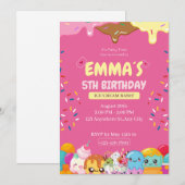 Invitation anniversaire glace mignonne (Devant / Derrière)