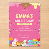 Invitation anniversaire glace mignonne (Recto)