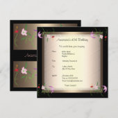 Invitation Anniversaire Glamour Floral (Devant / Derrière)