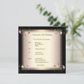 Invitation Anniversaire Glamour Floral (Debout devant)