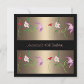 Invitation Anniversaire Glamour Floral (Dos)