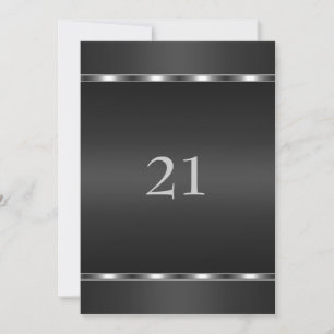 Invitation Anniversaire Glamour Noir et Argent