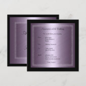 Invitation Anniversaire Glamour Violet (Devant / Derrière)