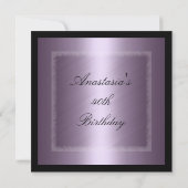 Invitation Anniversaire Glamour Violet (Dos)