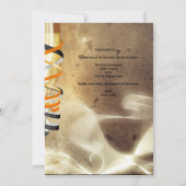 Invitation Anniversaire Gold Champagne Masque de chaussures (Dos)