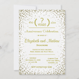 Invitation Anniversaire Gold Confetti