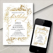 Invitation Anniversaire Gold Elegant