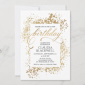 Invitation Anniversaire Gold Elegant (Devant)