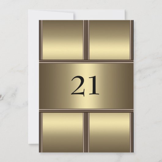 Invitation Anniversaire Gold Glamour (Devant)