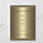 Invitation Anniversaire Gold Glamour (Dos)