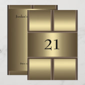 Invitation Anniversaire Gold Glamour (Devant / Derrière)