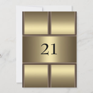 Invitation Anniversaire Gold Glamour