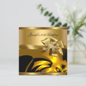 Invitation Anniversaire Gold Joyau Diamant Abstrait (Debout devant)