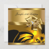Invitation Anniversaire Gold Joyau Diamant Abstrait (Devant)