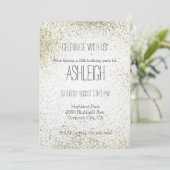 Invitation Anniversaire Gold Paint Splatter (Debout devant)