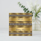 Invitation Anniversaire Gold Pearl Leopard (Debout devant)