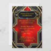 Invitation Anniversaire Gold Red Black 1930s Whiskey voiture (Dos)