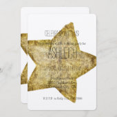 Invitation Anniversaire Gold Star (Devant / Derrière)