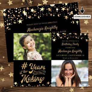 Invitation Anniversaire Gold Stars ANNÉES DANS LA FABRICATION