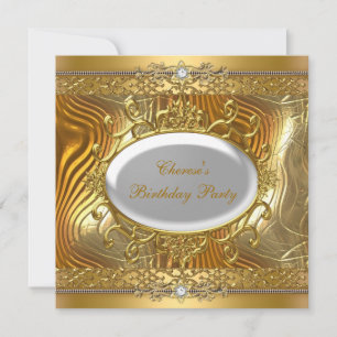 Invitation Anniversaire Gold sur Gold White Diamond