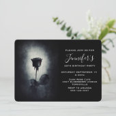 Invitation Anniversaire Goth Black Rose qui dégouline de sang (Debout devant)