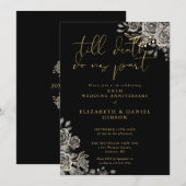 Invitation Anniversaire gothique des Mariages floraux Rose (Devant / Derrière)