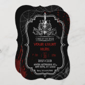 Invitation Anniversaire gothique effrayant Halloween  (Devant / Derrière)