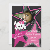 Invitation Anniversaire gothique pourpre et noir de vedette (Devant)