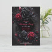 Invitation Anniversaire gothique romantique rouge et noir (Debout devant)
