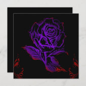 Invitation anniversaire gothique Rose pourpre (Devant / Derrière)