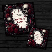 Invitation Anniversaire gothique rouge et noir