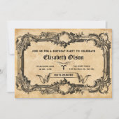 Invitation anniversaire gothique vintage (Devant)