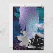 Invitation Anniversaire | Gras Violet Turquoise Brush Strots (Dos)